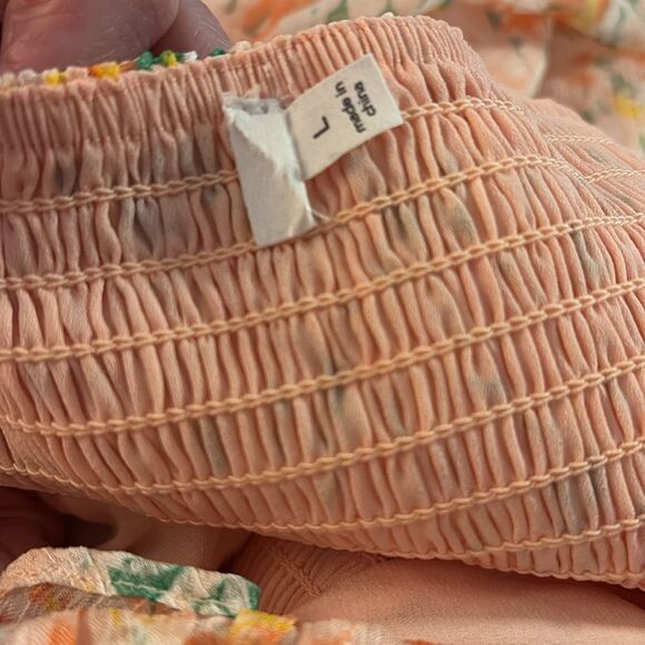 New Anthropologie ASTR The Label Lunaria Pleated Floral Orange Midi Dress - Picture 8 of 8